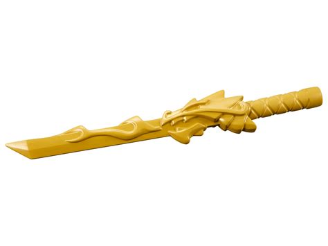 Lego Ninjago Foam Gold Sword Of Fire Rare Full Size 21 Cosplay Sword Pretend ...