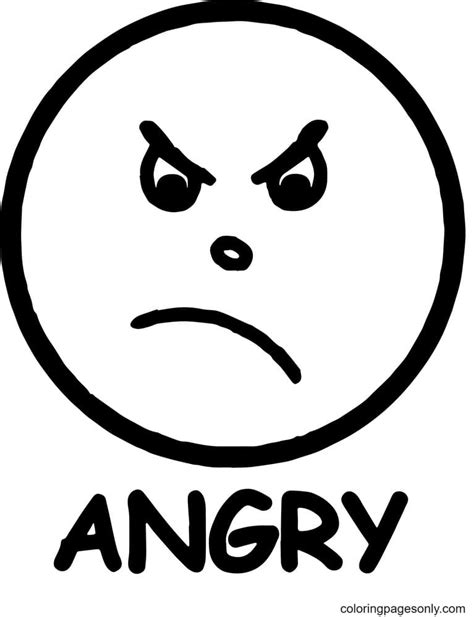 Angry Face Coloring Pages - Coloring Home