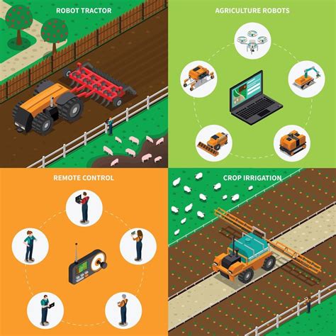 agriculture robot modern technology isometric 2x2 2043554 Vector Art at Vecteezy