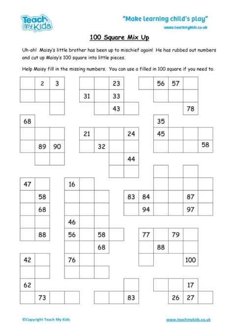 100 Square Mix - Up - TMK Education