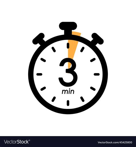 Three minute stopwatch icon timer symbol Vector Image