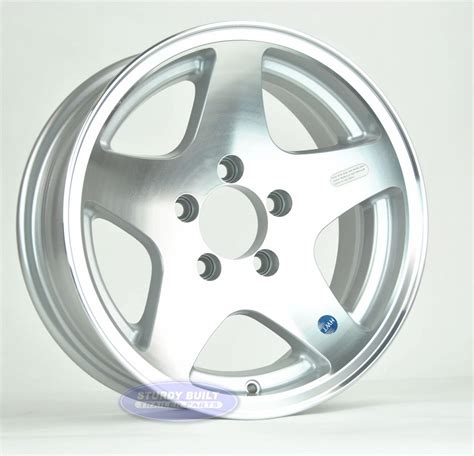 14 inch Aluminum 5 Star Trailer Wheel 5 Lug 5 on 4 1/2 Bolt