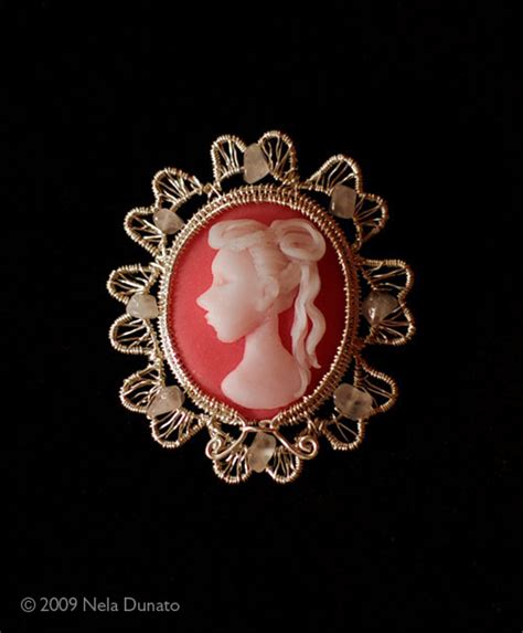 Pink cameo brooch | Nela Dunato Art & Design