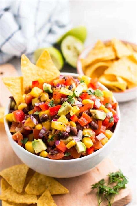 Black Bean Salsa Dip Recipe with Mango and Avocado