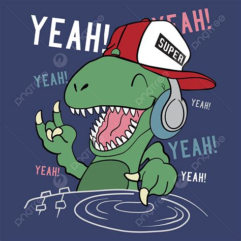 T Shirt Printing Vector Design Images, Cool Dinosaur Playing Music For ...