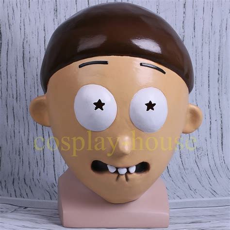 Morty Mask Anime Rick and Morty Masked Cosplay Full Face Latex Mask ...