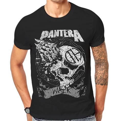 Pantera Tee Shirt Black Graphic Print Heavy Metal Rock Band T Shirts 1 A 180 O Neck Teenage T ...