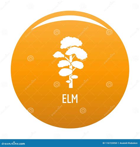 Elm Tree Icon Vector Orange Stock Vector - Illustration of bark ...