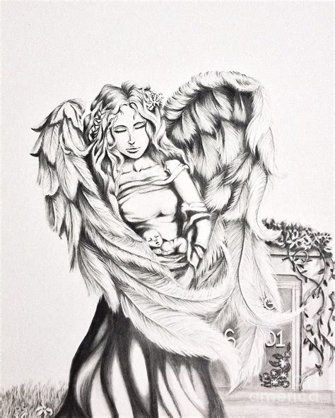 Guardian Angel Drawing by Shayla Tansey