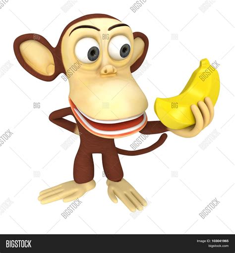 3D Funny Monkey Banana Image & Photo (Free Trial) | Bigstock