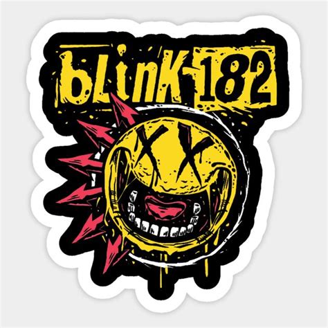 Blink 182 Punk Smiley Sticker | Blink 182, Band stickers, Scrapbook stickers printable