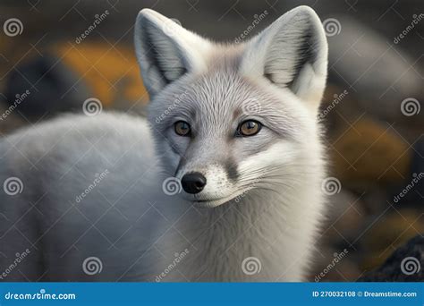 Polar Fox in Natural Habitat, Close Up. AI Generative Stock Illustration - Illustration of ...