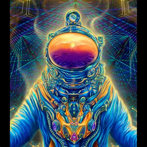 Trippy Psychedelic Wall Art «Astronaut» | Fractalika