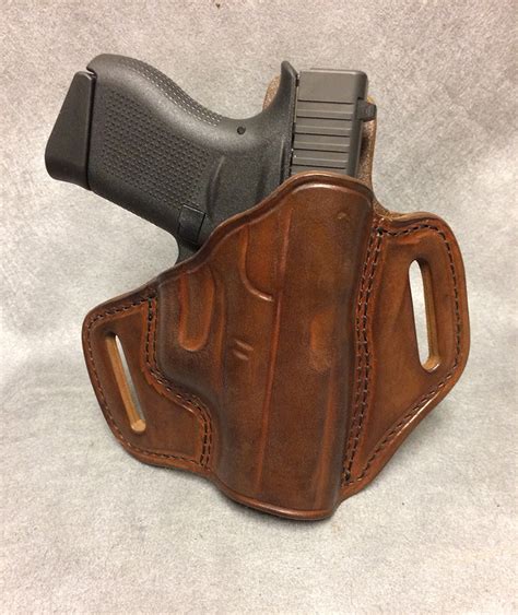 Glock 43x OWB Custom Two Slot Pancake Leather Holster – ETW Holsters