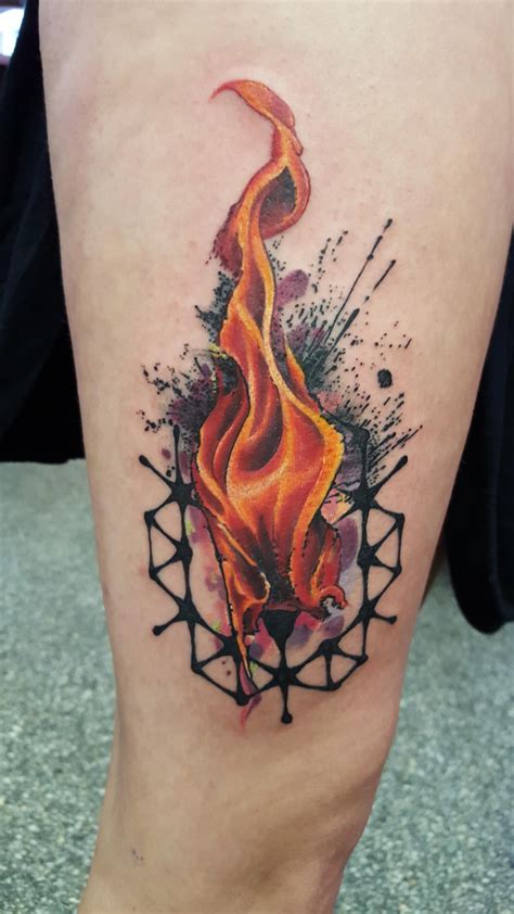 Realistic Fire Tattoo Design