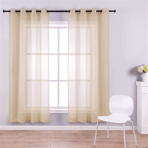 Amazon.com: Beige Curtains 72 Inch Length for Bedroom Set of 2 Panels ...