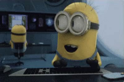 Minions Typing GIF - Minions Typing EyeRoll - Discover & Share GIFs