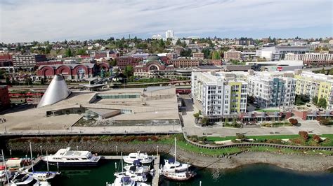 Aerial Downtown Tacoma Skyline 1303844 Stock Video at Vecteezy