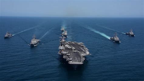 Carl Vinson Carrier Strike Group and ROK Navy Formation of Ships - YouTube