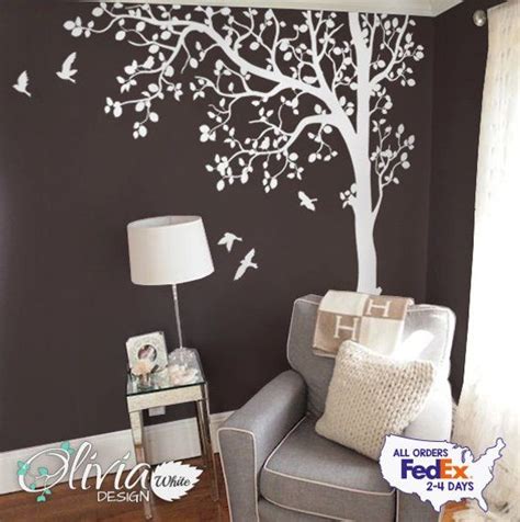 White Tree Wall Decal White Tree Decal for Nursery Nature Tree Wall Decals White Tree Decal Tree ...