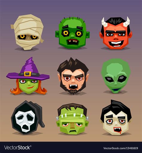 Funny halloween icons-set 5 Royalty Free Vector Image