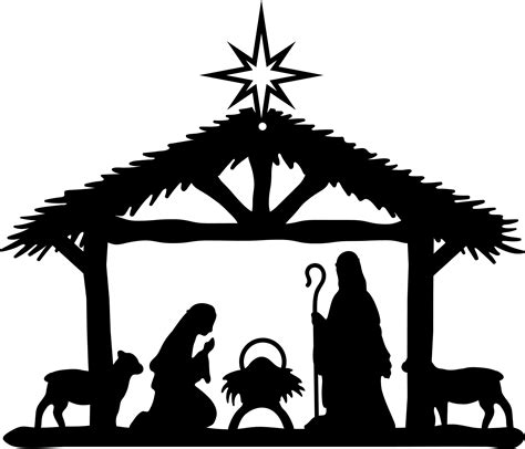 Free Printable Nativity Scene Silhouette - Printable Templates