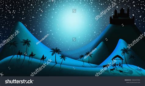 Christmas Nativity Scene Three Wise Men Stock Illustration 1565437453 | Shutterstock