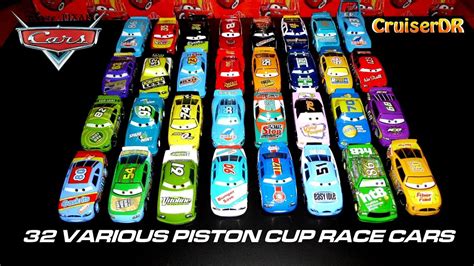 Disney Pixar Cars 32 Various Piston Cup Race Cars 1:55 ... | Doovi