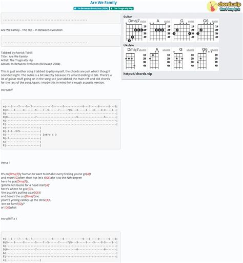 Hợp âm: Are We Family - cảm âm, tab guitar, ukulele - lời bài hát | chords.vip