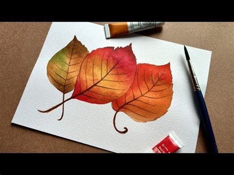 (1976) How to Paint an Autumn Leaf with watercolor very easy - YouTube | Herbst blätter ...