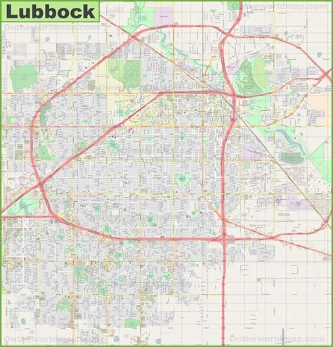 Large detailed map of Lubbock - Ontheworldmap.com