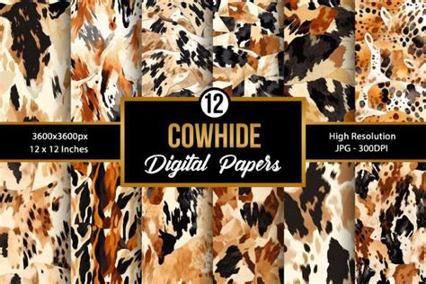 Cowhide Seamless Pattern Digital Papers Graphic by Creative Store · Creative Fabrica