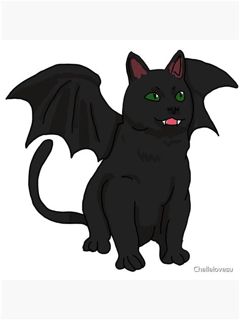 "bat cat" Art Print for Sale by Chellelovesu | Redbubble