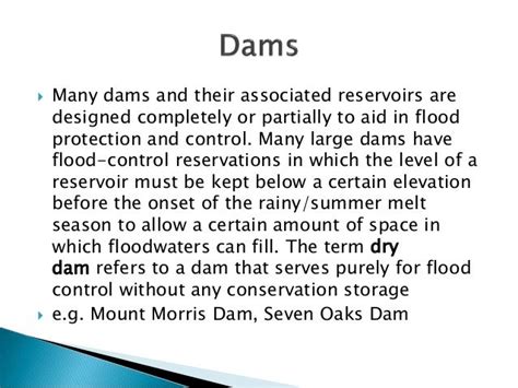 Methods of flood control