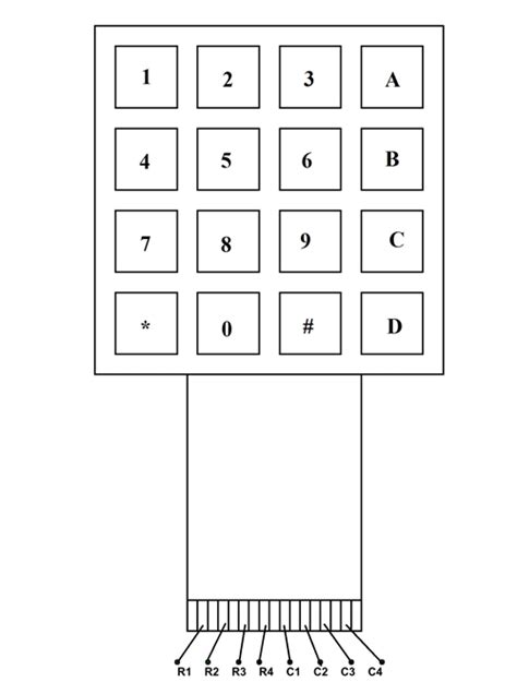 4x4 Keypad Module Pinout, Configuration, Features, Circuit & Datasheet