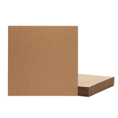 24 Pack Thick Corrugated Cardboard Sheets, Bulk Flat 12x12 Square Inserts for Packing, Mailing ...