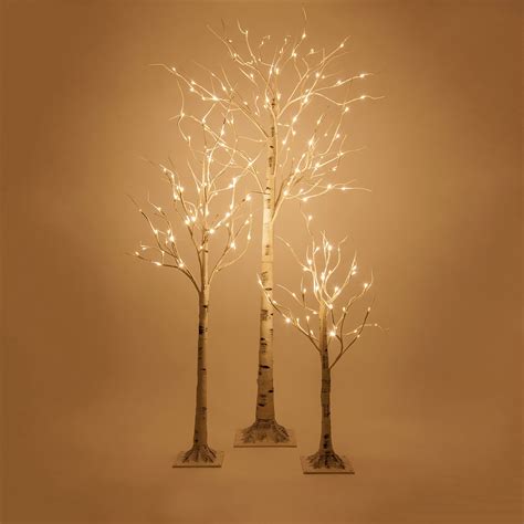 Warm White LED Birch Tree