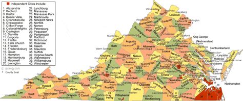 Virginia Map By Counties - Retha Charmane