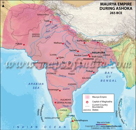 Maurya Empire during Ashoka 265 BCE