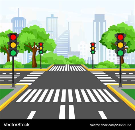 Streets crossing in modern Royalty Free Vector Image