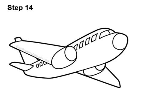 Airplane simple drawing side view - honpara