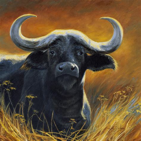 Cape Buffalo Painting by Lucie Bilodeau