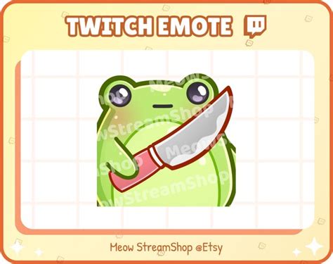 Twitch Emote / Cute Frog Knife Emote / Cute Frog Toad Sub - Etsy Canada