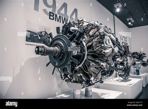 Munich/ Germany - May, 24 2019: 1944 Focke-Wulf Fw 190 engine in BMW ...