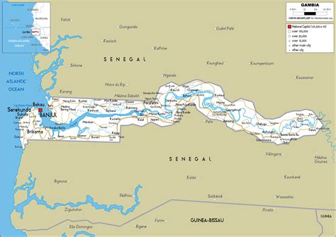 Gambia Map (Road) - Worldometer