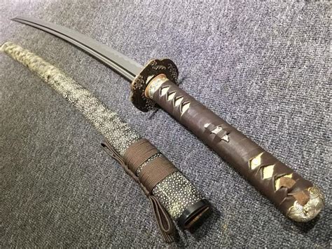 Japanese Katana Sword, Tamahagane Steel Katana Sword, Black Rayskin ...