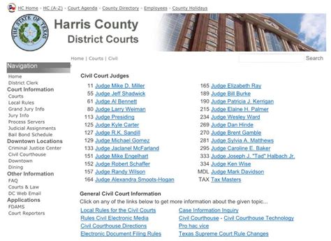 Houston Courts & Cases: Harris County Civil Courthouse: District Courts (Civil Division), County ...