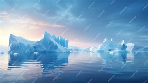 Premium AI Image | Arctic Iceberg Landscape Gradient Background