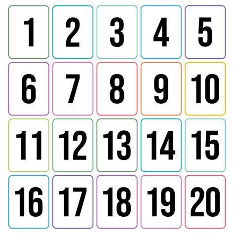 Numbers 1 To 100 Printable Flash Cards