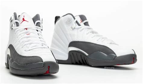 Air Jordan 12 White Dark Grey Gym Red 130690-160 Release Date - SBD